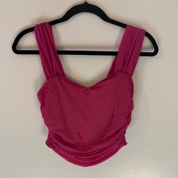 Pink Rouched Going Out Tank Top - Picture 2 of 4